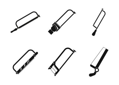 Demir testeresi simge seti, basit tarzı