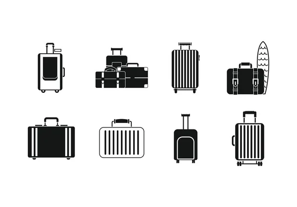 Reisetasche Icon Set, einfacher Stil — Stockvektor