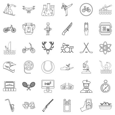 Hobi Icons set, anahat stili