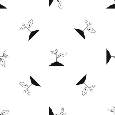 Büyüyen bitki deseni sorunsuz siyah