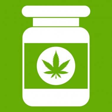 Toz esrar simgesi yeşil kavanoz