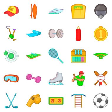 Kış eğitim simgeler kümesi, karikatür tarzı
