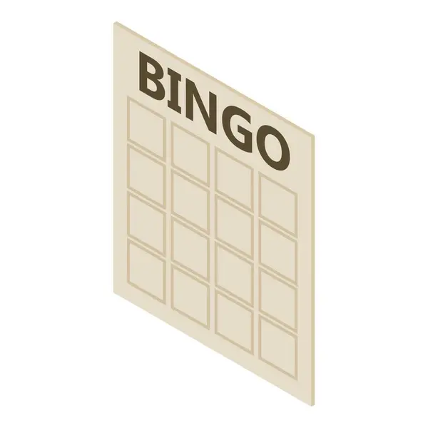 Иконка карты бинго, изометрический 3d стиль — стоковый вектор