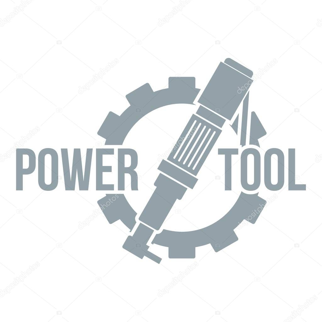 Power tool factory logo, simple gray style
