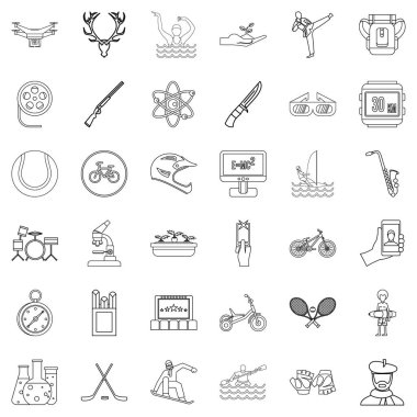 Sanatçı Icons set, anahat stili