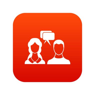 Konuşma balonları iki yüzü simgesi dijital kırmızı