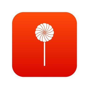 Yuvarlak şeker simge dijital kırmızı