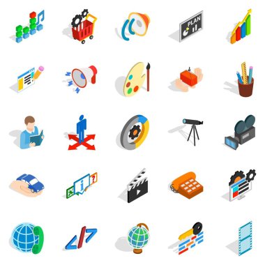 Derece simgeleri ayarlandı, izometrik biçim