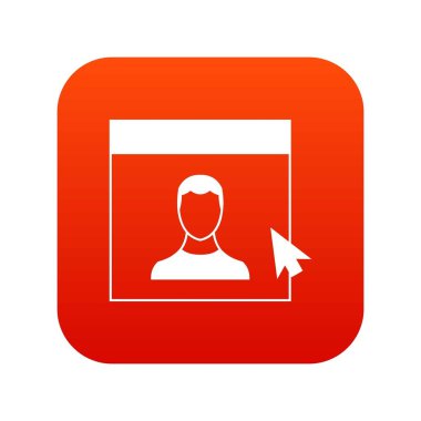 İmleç nokta adam monitör simgesini dijital kırmızı