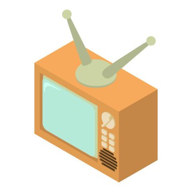 TV simgesi, izometrik 3d stili