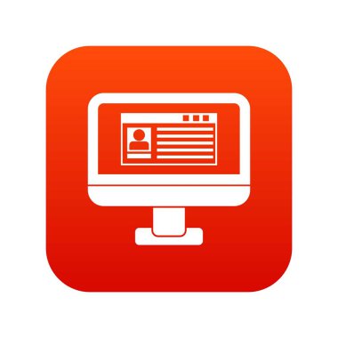 Profil bilgileri monitör simgesini dijital kırmızı