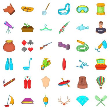 Motosiklet Icons set, karikatür tarzı