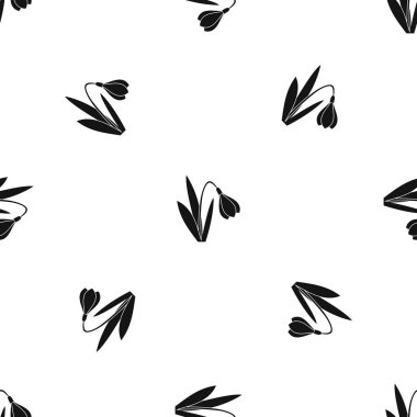 Bell çiçek deseni sorunsuz siyah