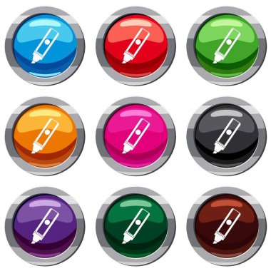 Kalıcı marker 9 koleksiyonu ayarla