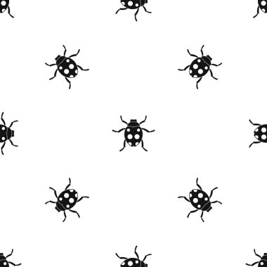 Uğur böceği deseni sorunsuz siyah