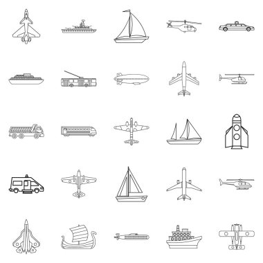 Sivil taşıma simgeler kümesi, anahat stili