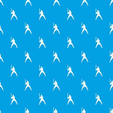 Yarasa desen kesintisiz mavi beyzbol oyuncusu