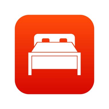 Çift Kişilik Yatak simgesi dijital kırmızı