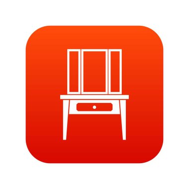 Soyunma konsol, iskele-cam simgesi dijital kırmızı