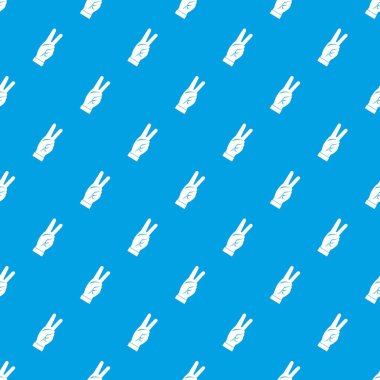 Kesintisiz mavi el gösteren zafer işareti desen