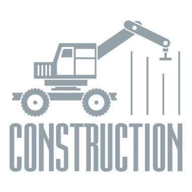 İnşaat iş logo, basit gri tarzı