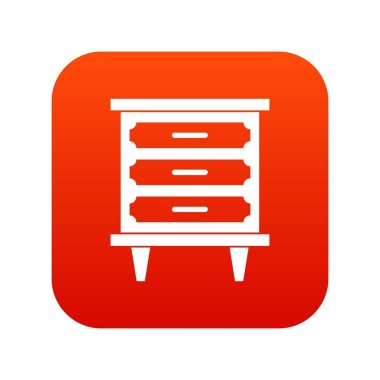 Komodinin simgesi dijital kırmızı