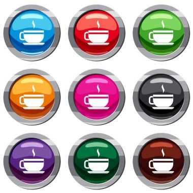 Çay bardağı ve tabağı 9 koleksiyonu ayarla