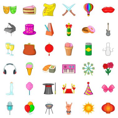 Çörek Icons set, karikatür tarzı