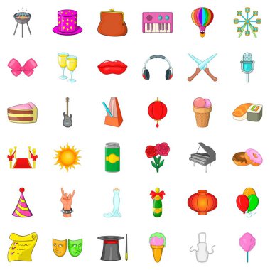 Dondurma Icons set, karikatür tarzı