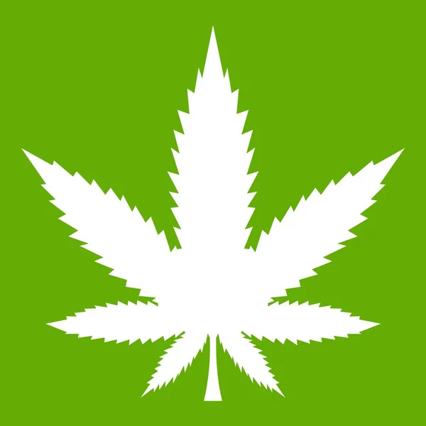 Cannabis folha ícone verde — Vetor de Stock