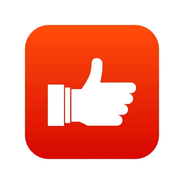 Thumb up tanda ikon digital merah - Stok Vektor