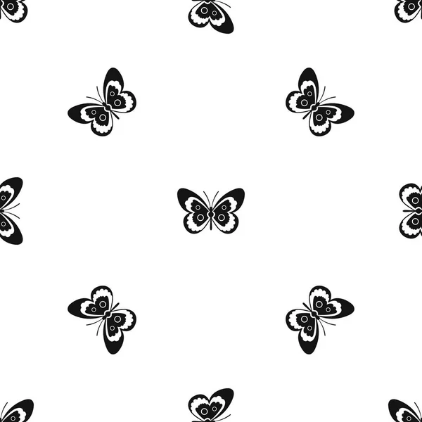 Patrón mariposa sin costura negro — Vector de stock