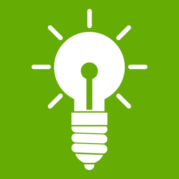 Glühbirne Idee Symbol grün — Stockvektor