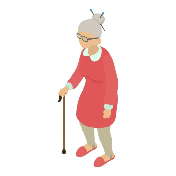 Icône grand-mère, style 3d isométrique — Image vectorielle