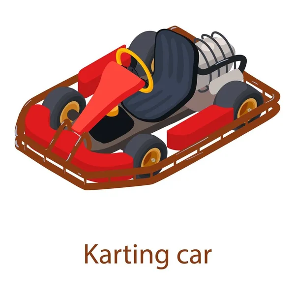 Karting araba simgesi, izometrik 3d stili — Stok Vektör