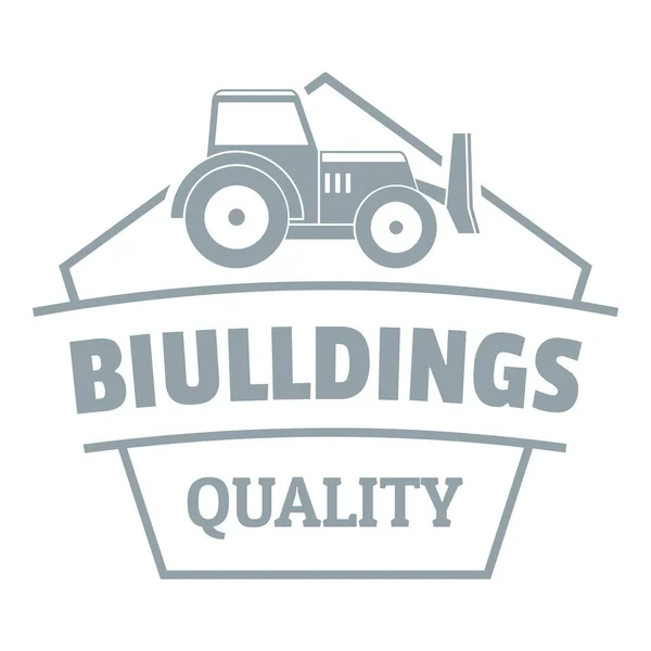 Bygga kvalitet logo, enkel grå stil — Stock vektor