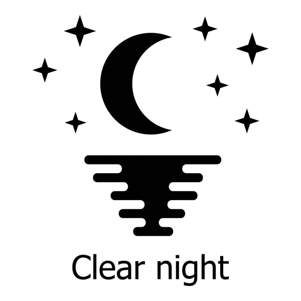 ไอคอนกลางคืนที่ชัดเจน สไตล์เรียบง่าย — ภาพเวกเตอร์สต็อก