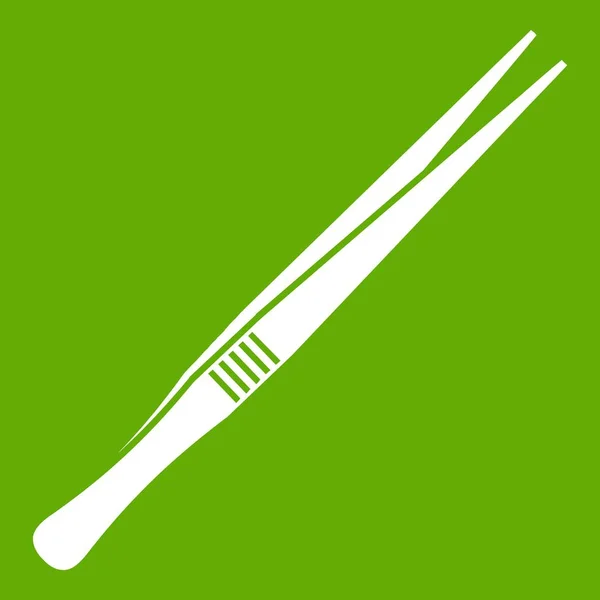 Zielona ikona pęsety — Wektor stockowy