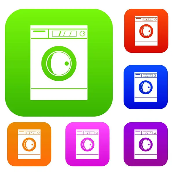 Çamaşır makinesi renk koleksiyonu ayarla — Stok Vektör