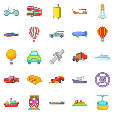 Icons set nakliye, karikatür tarzı