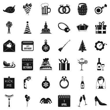 Hediye Icons set, basit tarzı