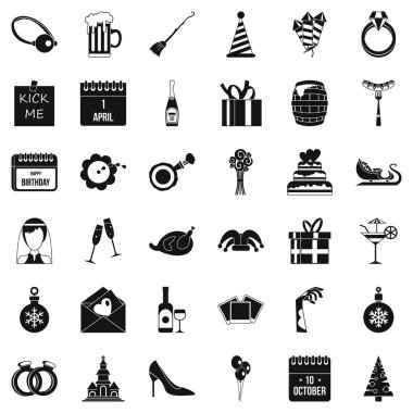 Ekim Icons set, basit tarzı