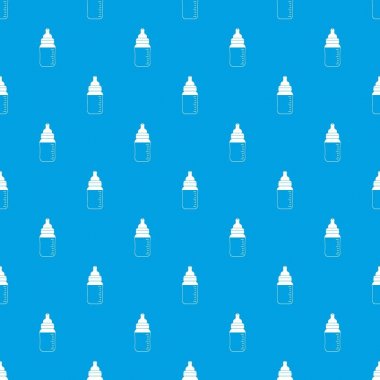 Bebek süt şişesi desen kesintisiz mavi