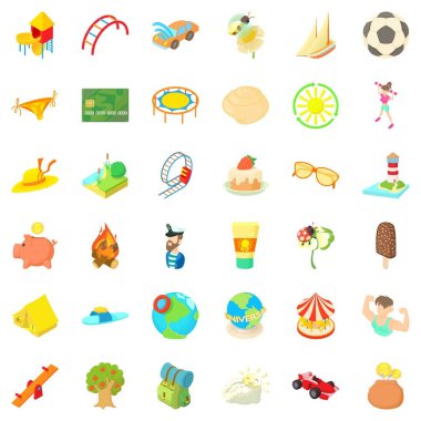 Bahçesi Icons set, karikatür tarzı