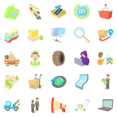 Teslimat geliştirme Icons set, karikatür tarzı