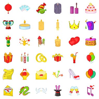 Dönme dolap Icons set, karikatür tarzı