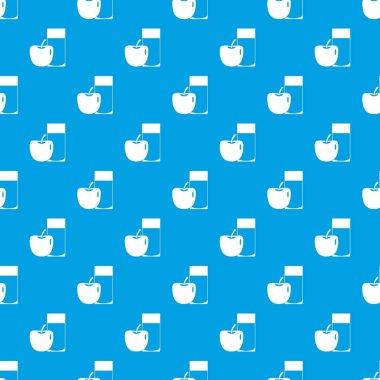 Kadeh içki ve elma desen kesintisiz mavi