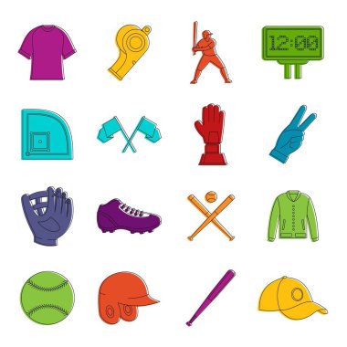 Beyzbol simgeler kümesi doodle