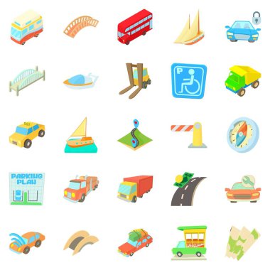 Mükemmel yol Icons set, karikatür tarzı