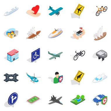 Güvenli taşıma simgeler kümesi, izometrik stili